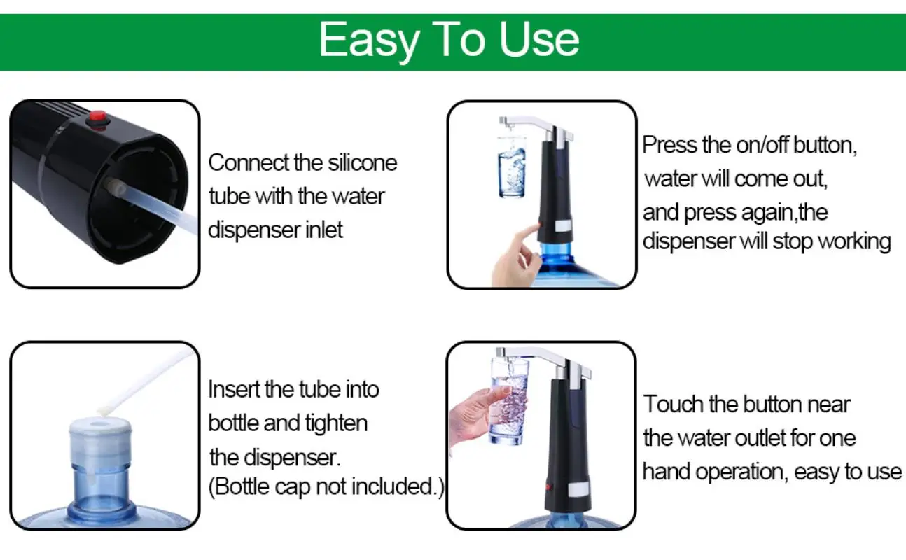 5 Gallon Water Bottle Dispenser Portable Electronic Rechargeable Automatic Water Dispenser pump
