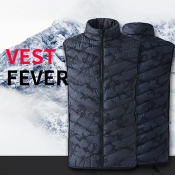

Infrared Electric Heated Vest Men Women Heating Waistcoat Thermal Warm Clothing Feather Vests Hot Sale Winter Hiking Jacket New8