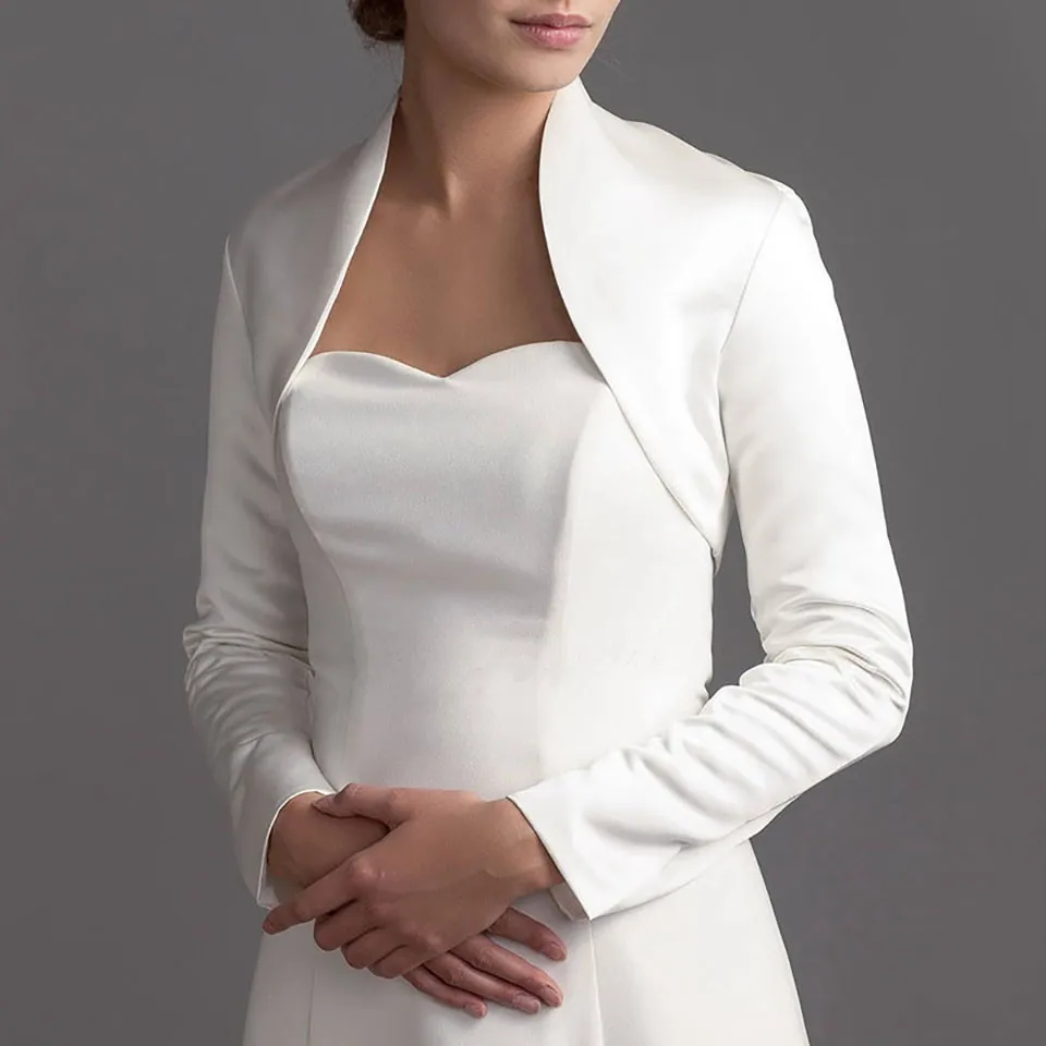 Satin wedding jacket women's Clearance
