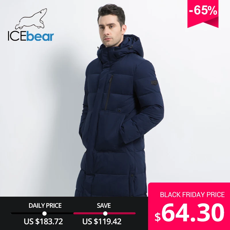 4246.46руб. 65% СКИДКА|ICEbear2019 Новые мужские зимние куртки Длинные мужские пальто с молнией Куртка с капюшоном Мужское пальто высокого качества Мужская зимняя марка одежды MWD19913D-in Парки from Мужская одежда on AliExpress 