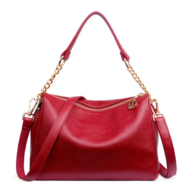 Женские сумки-мессенджеры из мягкой кожи, женская сумка на плечо, Повседневная сумка-шоппер через плечо, сумки для женщин, Bolsa Feminina - Цвет: Red