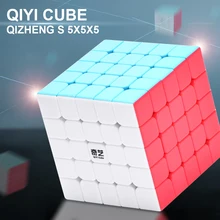 QiYi Qizheng S 5x5x5 Волшебная Скорость кубик без наклеек профессиональная головоломка часы-кольцо с крышкой игрушки для детей, волшебный куб, 5x5