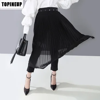 

Knee Length Tulle Skirt Tutu Skirt Evening Party Gown Prom Formal Skirts office ladiesPleated Wild High Waist Chiffon