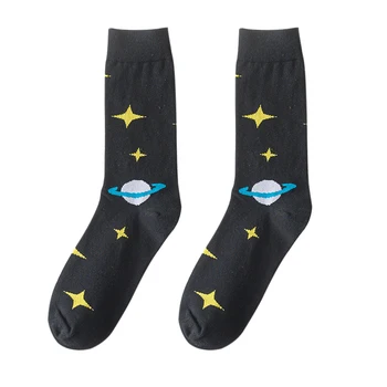 

Men's Socks Women Casual Trendy Daisy Cat's Starry Sky Zebra Pattern Printed Comfortable Cotton Socks Couple Medium Tube Socks