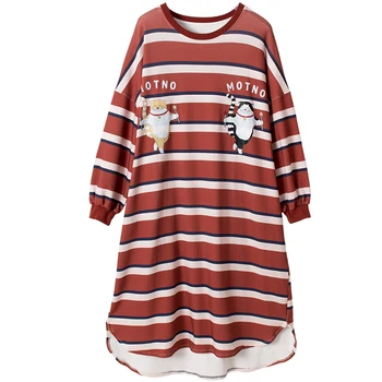 

Summer Sexy Nightdress Off-shoulder NightDress Women Cotton Loose Homewear Long over-the-Knee Backless Casual Women Nightgown