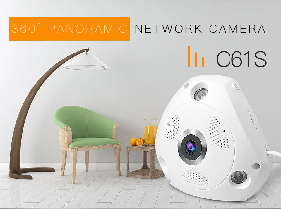 Vstarcam C61S 360 камера IP рыбий глаз панорамная 1080P wifi CCTV 3D VR видео IP Cam Micro SD карта аудио удаленный домашний мониторинг