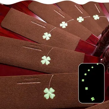 

Luminous Non-slip Stair Mat Coffee Four-leaf Clover Different Pattern Solid Wood Stair-free Rubber Stairs Mat
