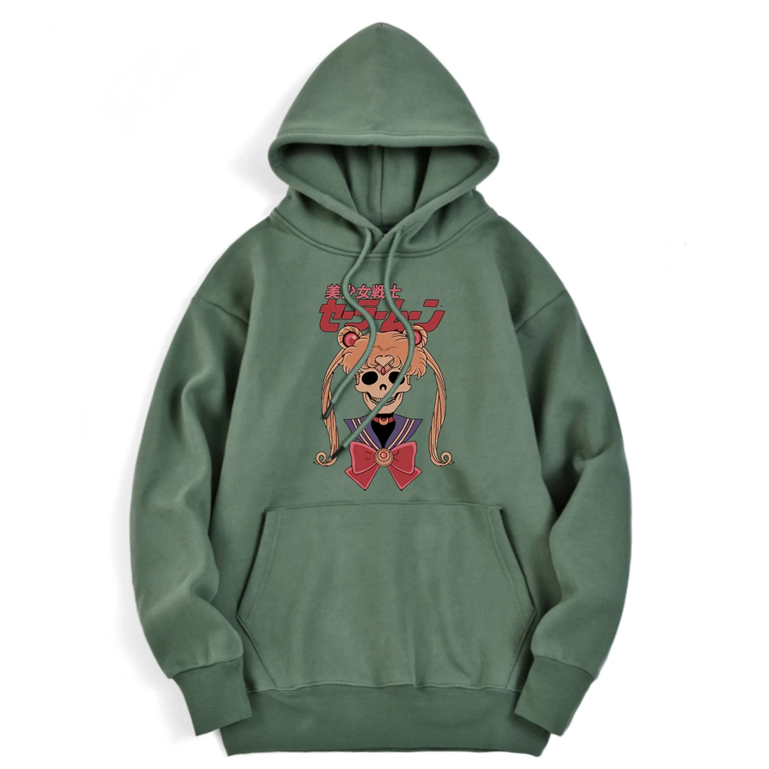 

Sailor Moon Skull Print Hipster Man's Sweatshirts Hooded Winter Brand Pullovers Hip Hop Clothing Long Sleeve Hoodies Streetwear