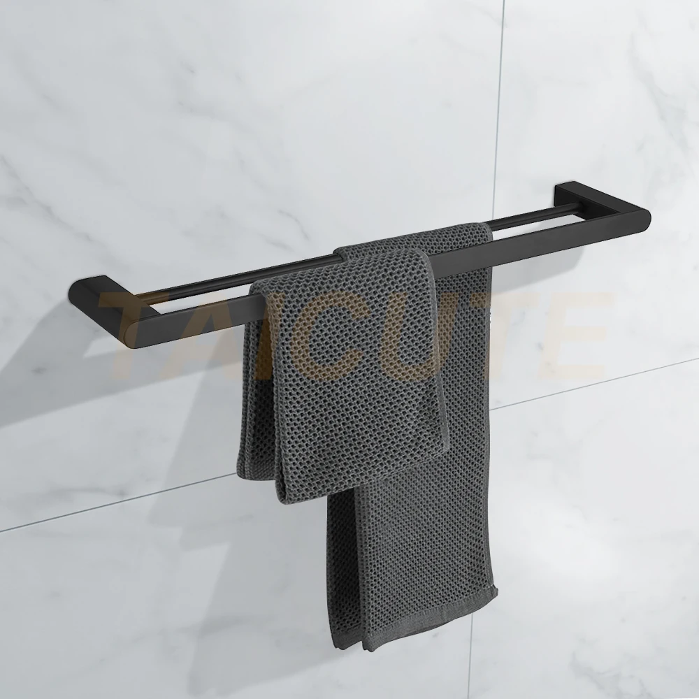 Description Picture 3 of itemTAICUTE Black Bathroom Accessories Hardware Sets Premium Stainless Steel Towel Rack Bar Hook Toilet Paper Roll Holder Brush