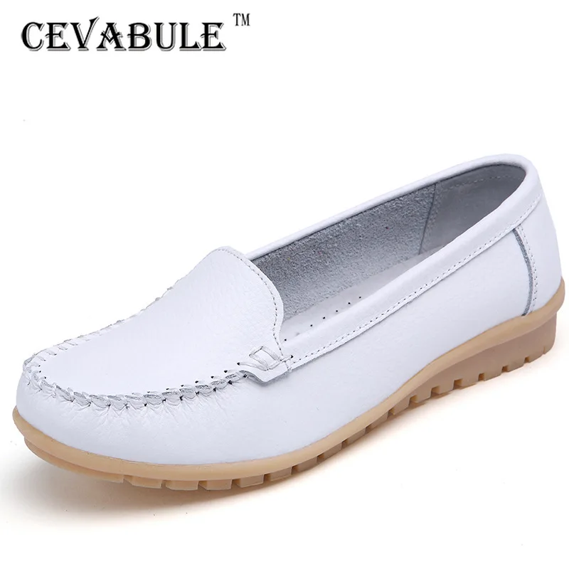 

CEVABULE 2019 Summer Leather Hollow Sandals Shoes Flat Bottom Middle-aged Mother Shoes Women Casual Breathable Shoes CQY-M168
