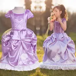 Снежное и ледяное странное платье; импортные товары; детская одежда; платье принцессы Софии для девочек