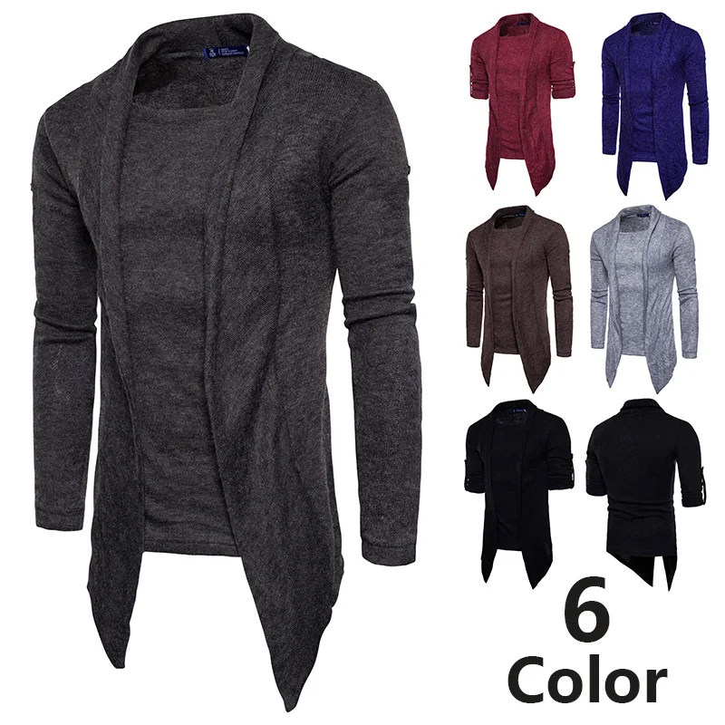 

[Code] European Men Cool Mock Two-Piece Thick Sweater Cardigan Cotton Knitwear Sweater 6 Color M50