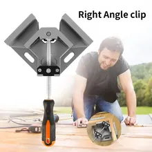 2 pcs Aluminum Single Handle 90 Degree Right Angle Clamp Angle Clamp Woodworking Frame Clip Right Angle Folder Tool three dimensional right angle clip lab cross clamp laboratory metal grip supports laboratory clamp angular splint
