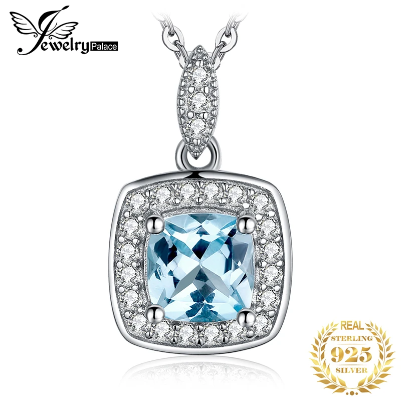 Jewelry Best Seller Sterling Silver Rhodium-plated Blue Topaz Pendant 