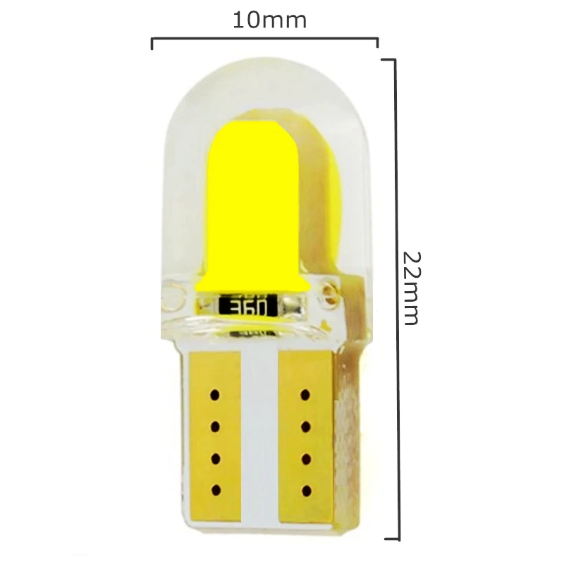 10 шт. T10 W5W силиконовый чехол COB светодиодный автомобильный парковочный светильник 501 WY5W силикагелевый корпус светодиодный клиновидный для салона купольная лампа авто Поворотная боковая лампа