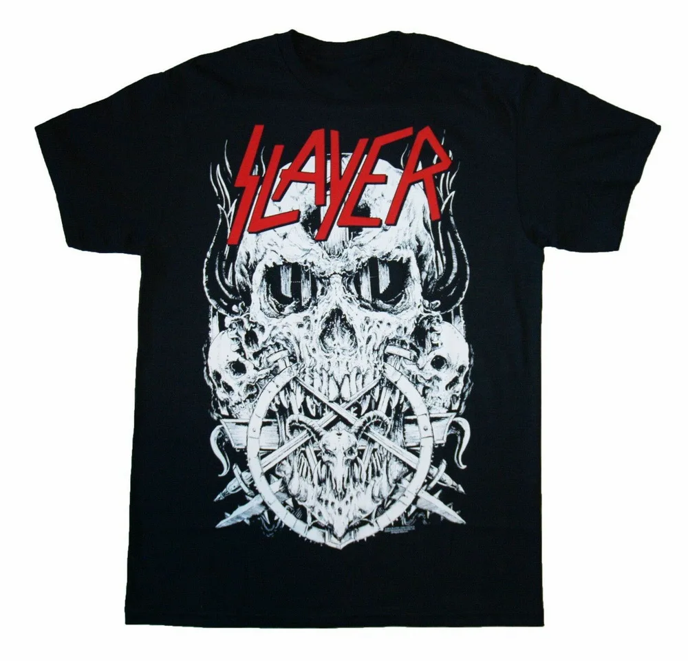 SLAYER - Big White Skulls T-Shirt S-M-L-XL-2XL Brand New Official Cotton Tee Shirt 20th 30th 40th 120th Birthday |