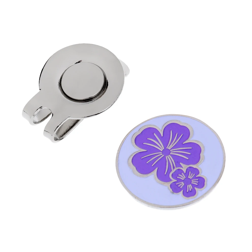 

3Pcs Magnetic Visor & Hat Clip With Golf Ball Marker Cute Flower Patterns