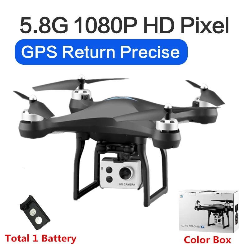 S2 Дрон с gps с 5G WiFi 1080P HD широкоугольная электронная камера gps Intellgent следующий Квадрокоптер Fly 18 mins игрушка VS F11 SG906 - Цвет: 1080P-Color Box-B1