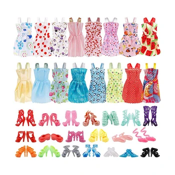 

16 Pack Doll Clothes Accessory Party Grown Clothes Outfit and 20 Pairs Doll Shoes Compatible with Barbie Doll