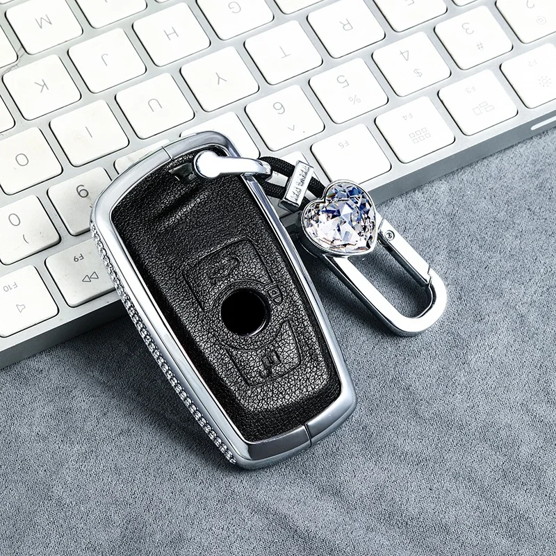 Luxury Diamond Car Remote Key Case key Cover For BMW 520 525 f30 f10 F18 118i 320i X3 X4 M3 M4 M5 E34 E90 E60 E36 F30 116I 118I - Название цвета: 3button  black 01