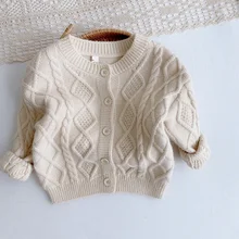 Cardigan à manches longues pour filles, pull tricoté, Spirng, à rayures, Plaid, résistant, manteau, bébé fille, YE06011, collection automne hiver 2021