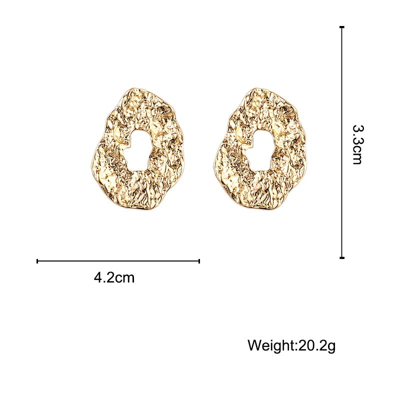 Geometric Irregular Drop Earrings for Women Gold Color Hollow Metal Earrings AENSOA drop earrings,geometric earrings