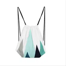 1 Pcs Unisex Casual Green Mountain Color Canvas Drawstring Bag Simple Casual Travel Canvas Drawstring Backpack Bag