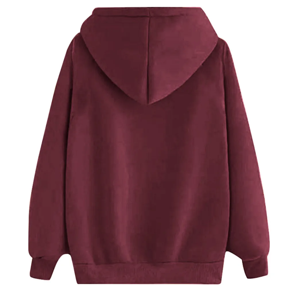 JAYCOSIN Fashion Women Dog Claw Heart Shape Sweatshirt Casual Simple Loose Solid Color Hoodie Comfortable Soft Pullove Tops
