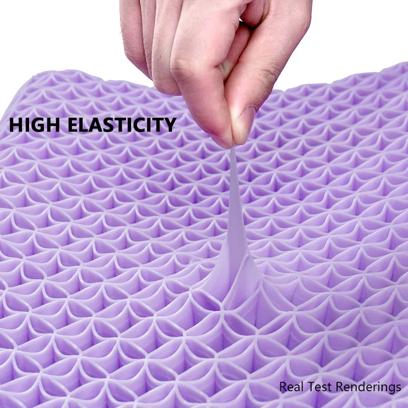 New TPE Cool Breathable Bed Pillow Protection Cervical Washable Pillows With Pillowcase For Neck Message Sleep Travel Purple 4
