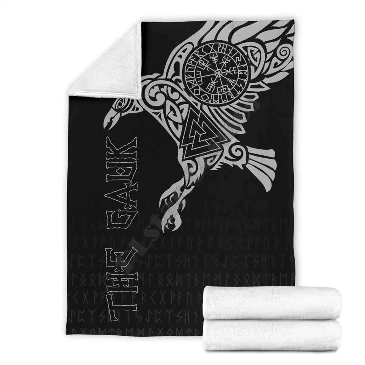 

Viking Raven Tattoos Sherpa 3D printed Sherpa Blanket on Bed Home Textiles Dreamlike HOME ACCESSORIES Style-1
