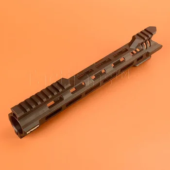 CNC Aluminum Lightweight 12 Inch One Piece Free Float Handguard Tactical Rail Forend w/ M-lok Hole Arrowed Assaut End BLK/CB AEG