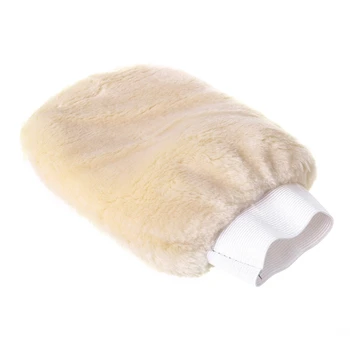 

High Quality Synthetic Lambswool Polish Wash Mitt Soft Sheepskin Car Clean Glove 28GC