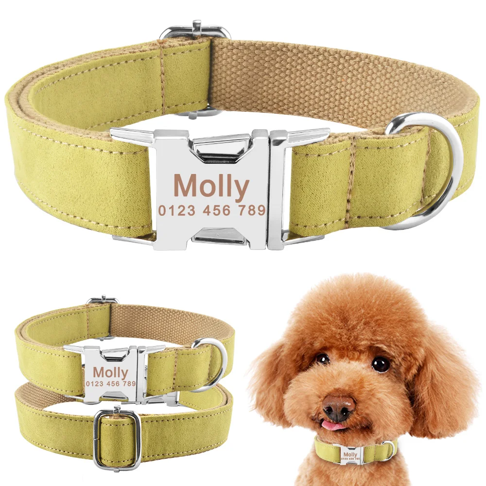 Airuidog Personalized Dog Collar Durable Nylon Free Engraved Name Phone