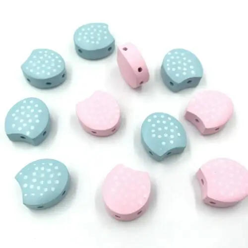 Blue and Pink-10pcs 10X больше отверстий деревянная бусина DIY Детская соска цепь из бисера Разъем аксессуар 20X21 мм Толщина 10 мм - Цвет: Blue and Pink-10pcs