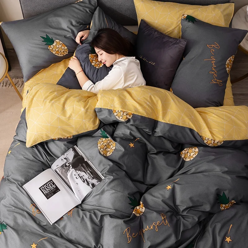 Sisher, мягкий хлопковый комплект постельного белья King size, скандинавский пододеяльник, одинарное постельное белье для взрослых, современная простая простыня, пододеяльник