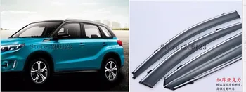 

Free shipping for Suzuki Vitara 2016 2017 2018 body styling Stick lamp plastic Window glass Wind Visor Rain/Sun Guard Vent 4pcs