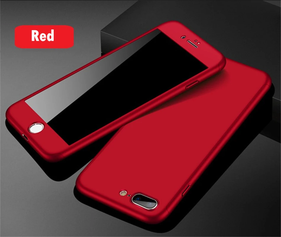 thumbnail image 1 of 360 Full Cover Phone Case For iPhone 13 5S 7 8 Plus 11 12 Pro Mini XS Max XR Protective Cover For iPhone 6 XR SE Case With Glass, 1 of 5