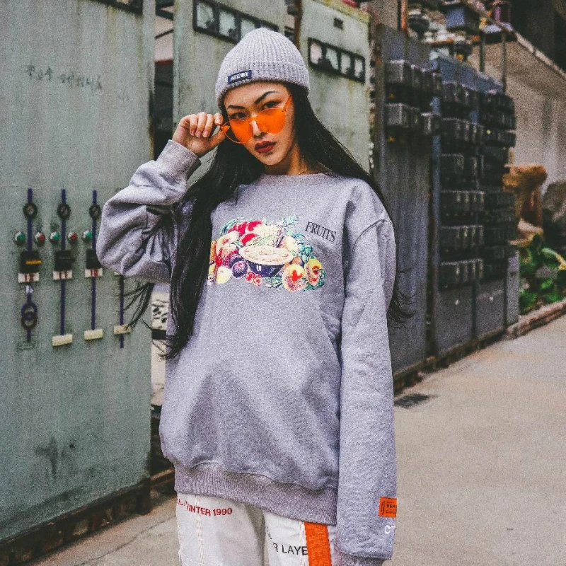 

19FW Heron Preston Hoodies Men Women Streetwear Hip Hop Fruit Print Sweatshirt Men Fashion Heron Preston DSNY White Hoodie