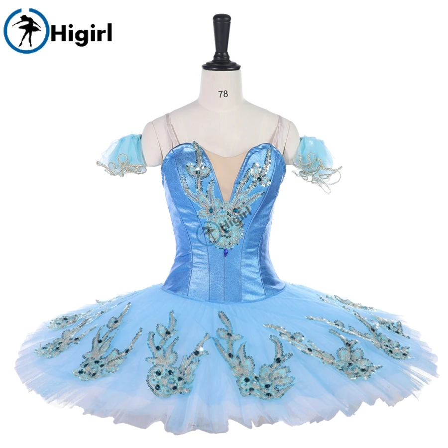 

Higirl BT9142 Adult Professional Chiffon Ballet Tutu Dance Skirt Dance Skate Girls Basic Practice Ballet Skirt Sky Blue