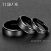 Tigrade Black Titanium Ring For Men Wedding Engagement Jewelry Band 4/6/8/10 mm Cool Dark Classic Unisex Ring Female Size 4-15 ► Photo 2/6