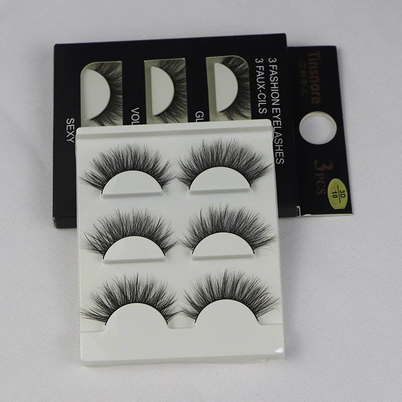 

3 pairs mink eyelashes natural fake eye lashes make up handmade 3d mink lashes false lash volume eyelash extension Free Shipping