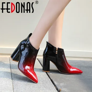 

FEDONAS Fashion Animal Prints Synthetic Leather Women Ankle Boots Classic Big Size Warm Chelsea Boots Night Club Shoes Woman