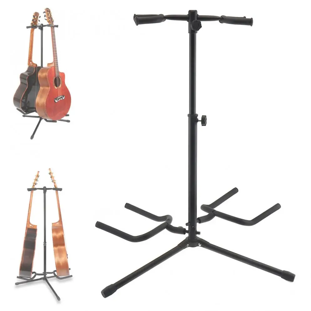 

Guitar Stand Double Holders Aluminum Alloy Floor Guitar Stand with Stable Tripod for Display 2pcs Acoustic Electric Guitar Bass