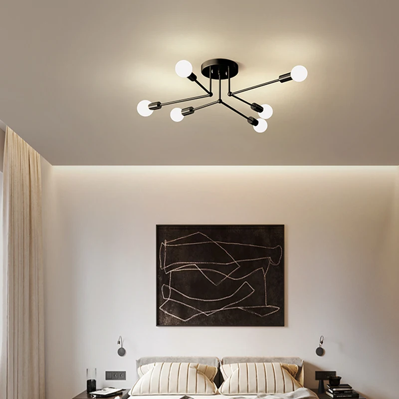 Tanie Nordic lampka do sypialni nowoczesna minimalistyczna sztuka lampa sufitowa led sklep