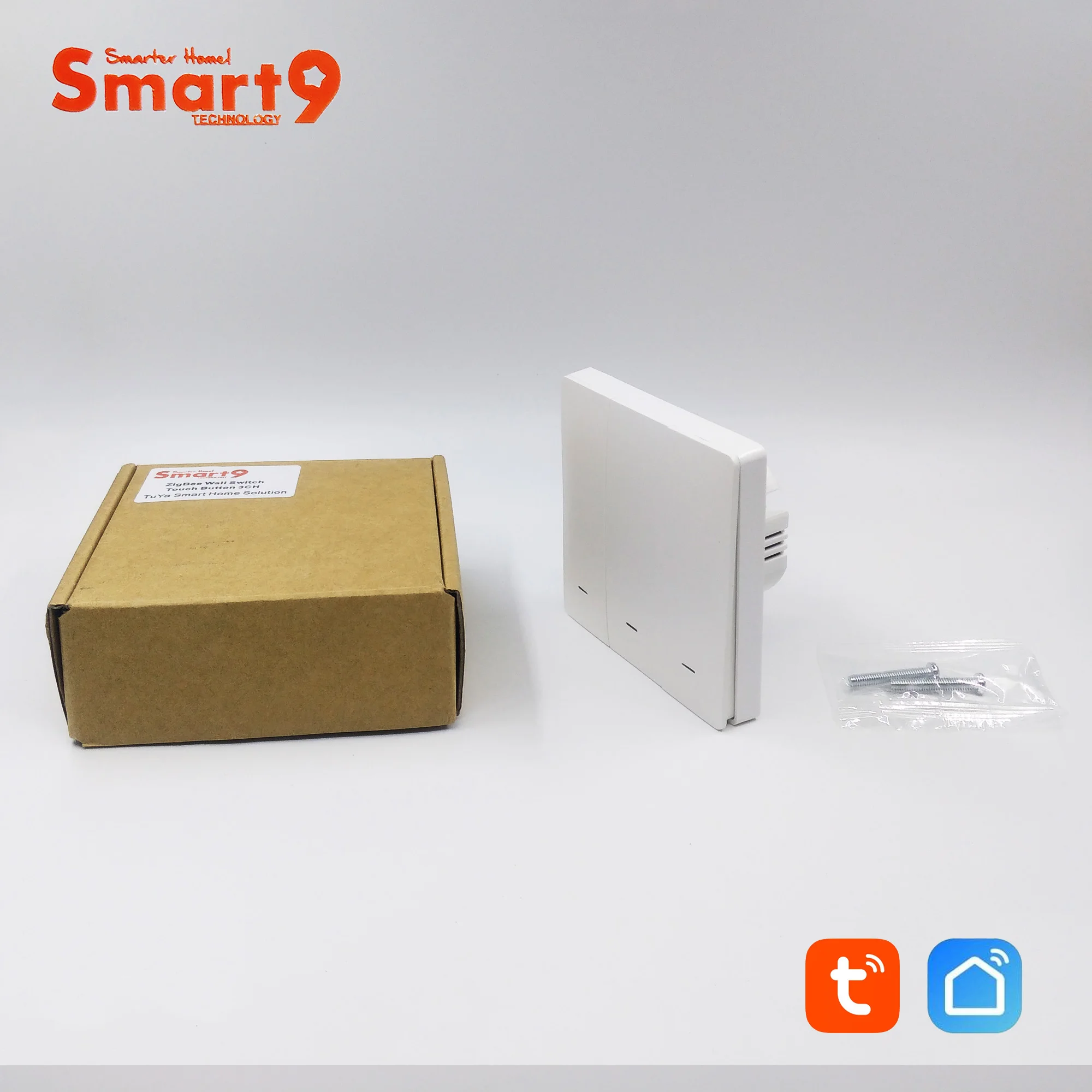 Настенный выключатель Smart9 ZigBee, работающий с ступицей TuYa ZigBee, дизайн кнопки с управлением через приложение Smart Life, питание от TuYa