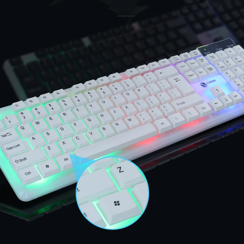 Игровая клавиатура механическая с RGB подсветкой проводная игровая мышь набор для