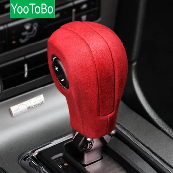 

Alcantara Handbrake Cases Suede Wrapping Gear Shift Knob ABS Trim Cover Car Sticker Decoration For Mustang 2009 2010 2012 2013