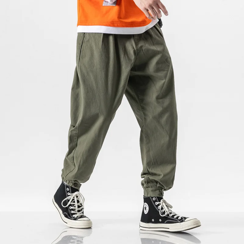 

2019 New Style Japanese-style Popular Brand Autumn Casual Pants Men's Solid Color Trend Versatile Beam Leg Workwear Pants MEN'S