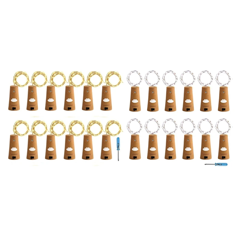 

Cork Lights for Wine Bottle, Wine Bottle Lights 12 Pack 6.5ft 20 LED Wine Cork String Lights for Glass Mason Jar Fairy Lights Ba