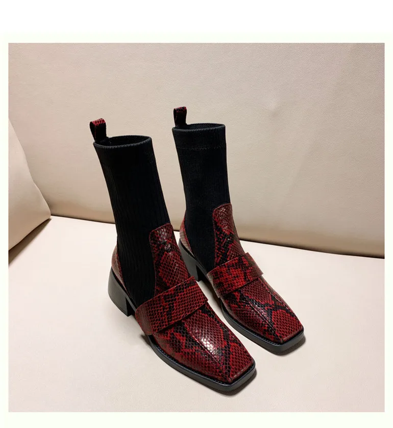 Шикарные зимние сапоги; женские кожаные носки; Botas Mujer; коллекция года; ботильоны для женщин без застежки; женская обувь на среднем каблуке; Bota Feminina